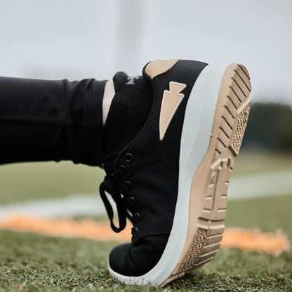 Women's Ballistic Trainers - Black + White + Gold
