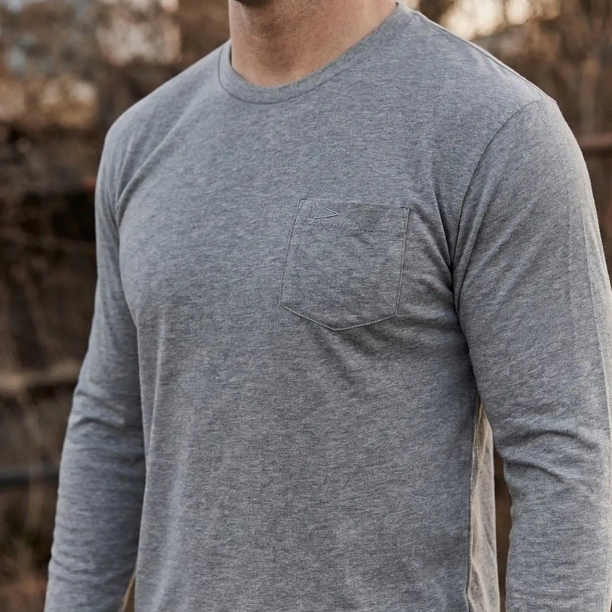 Men's Long Sleeve Pocket Tee - Tri-BlendX