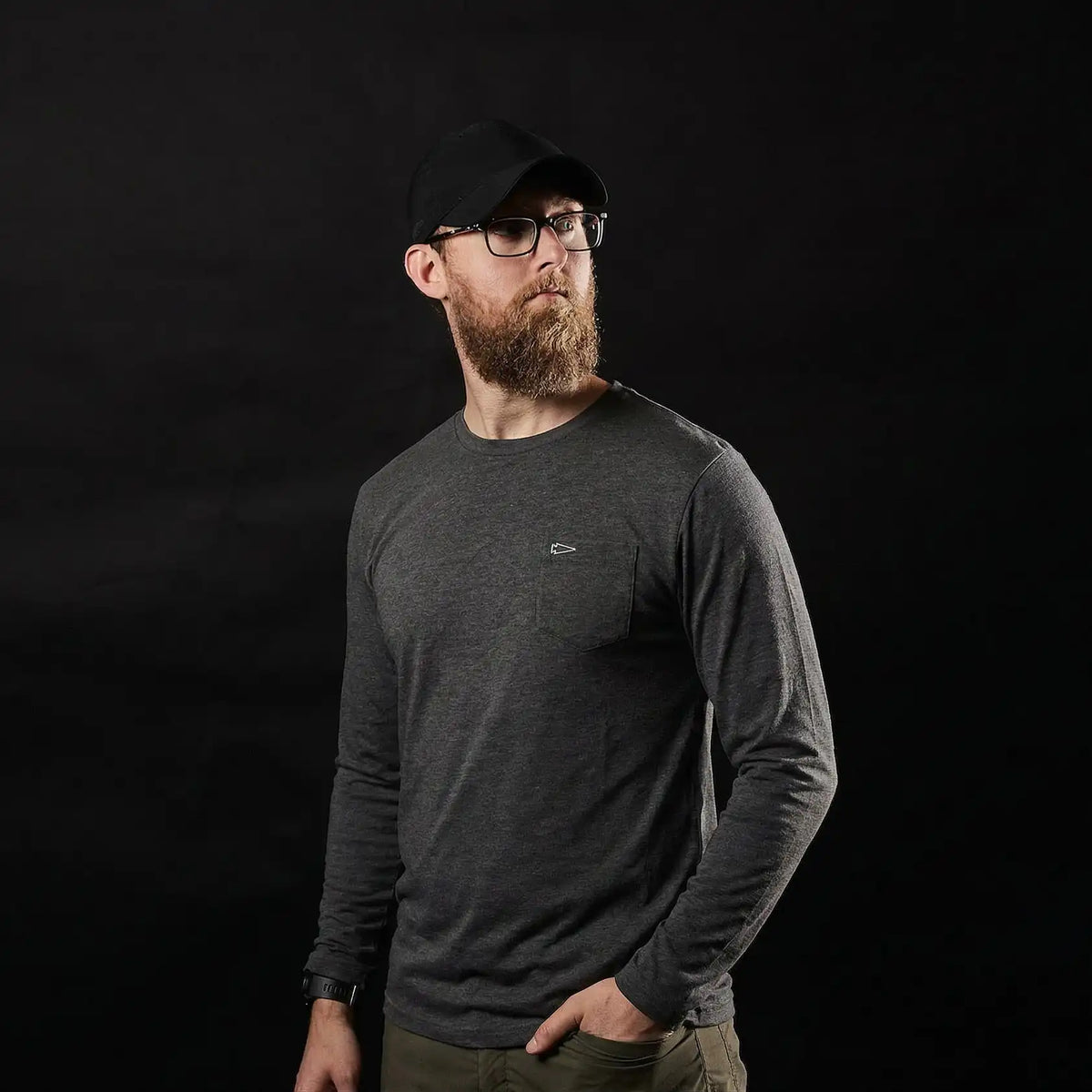 Men's Long Sleeve Pocket Tee - Tri-BlendX